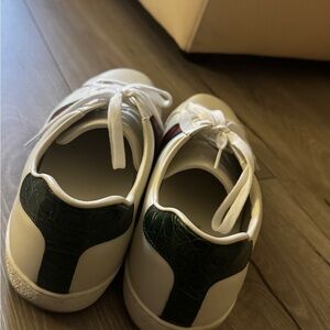 Gucci White and Green Sneakers Leather Low-Top